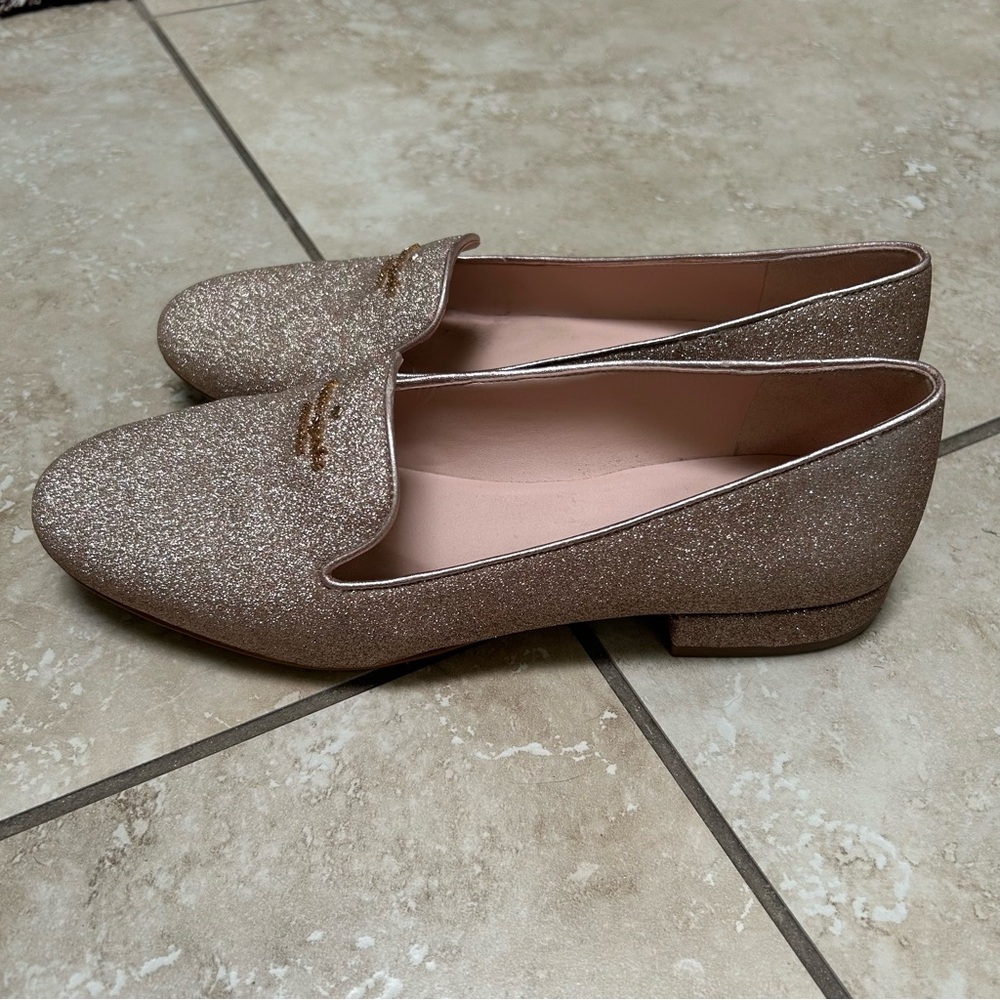 Kate Spade Sparkling Gold Loafers - Picture 2 of 7